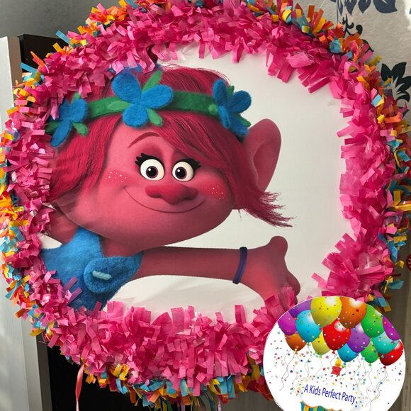 Trolls Pinata Pull String - Party Game & Candy Holder NEW - Picture 1 of 1